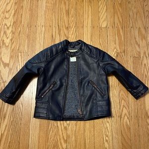 Zara Baby Biker Leather Jacket Size 2-3T